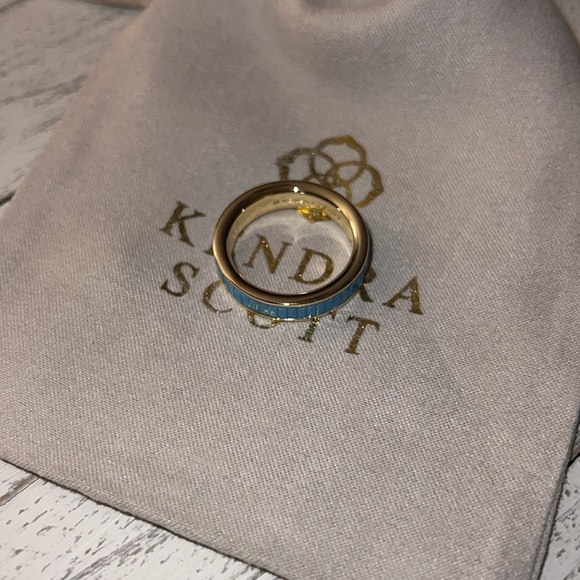 Kendra Scott Jack Band Ring in Gold and Turquoise size 11 - Picture 5 of 6